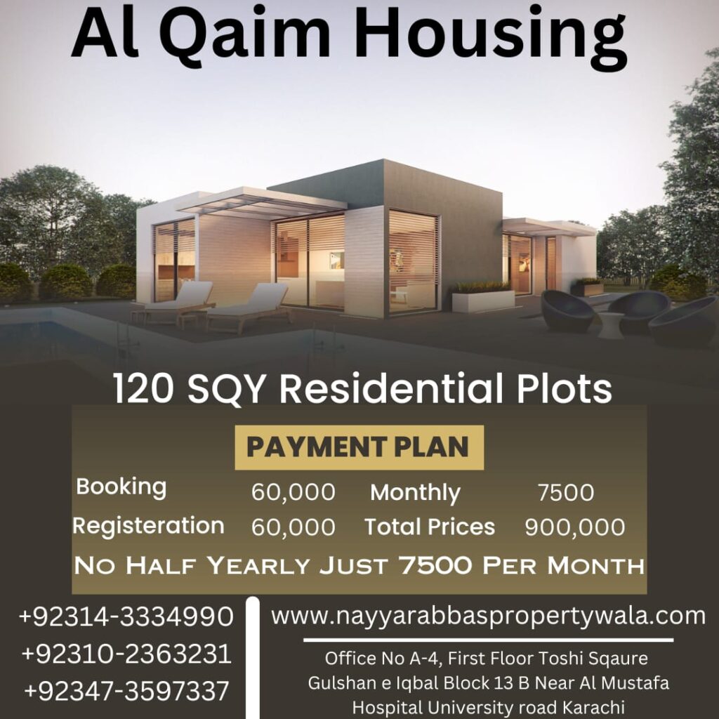 Al Qaim Housing Karachi Payment schedule